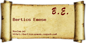 Bertics Emese névjegykártya