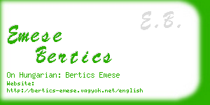 emese bertics business card